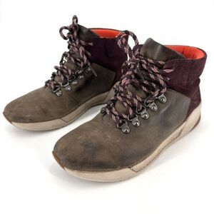 Timberland Women Kiri Up Waterproof Leather Hiker Ankle Boots brown Red Size 7.5